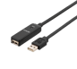 DELTACO USB 2.0 förlängningskabel A ha-A ho Aktiv Svart 5 m