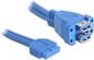 Intern USB 3.0 till 2st USB A ho, 0,45m