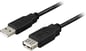 DELTACO USB 2.0 förlängningskabel A ha-ho Svart 1 m