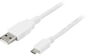 DELTACO USB 2.0.kabel A-Micro B Vit 0.5m
