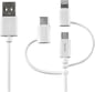 DELTACO 3-i-1 Lightning/USB-C/Micro-USB-kabel (MFI) Vit 1m