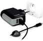 PORT Designs Väggladdare 2xUSB + microUSB kabel Svart
