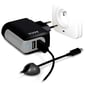 PORT Designs Väggladdare 2xUSB + USB-C kabel Svart