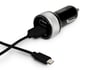 PORT Designs Billaddare med 2st USB kontakter + microUSB kabel Svart