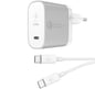 Belkin Väggladdare USB-C QC4 27W + USB-C-kabel 1.2m Vit