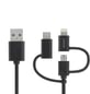 DELTACO 3-i-1 USB-C/Lightning/Micro-USB-kabel Svart 2 m