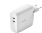 Belkin Väggladdare GaN 2x USB-C 60 W PD Vit