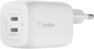 Belkin Väggladdare GaN 2x USB-C 65W PD Vit