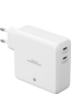 DELTACO USB-C väggladdare med inbyggd powerbank 9600 mAh, vit