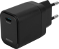 DELTACO Väggladdare 1x USB-C 20W Svart