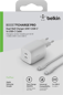 Belkin Väggladdare GaN 2x USB-C 65W PD Vit + kabel