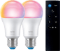 WiZ Wi-Fi Lampa E27 RGB 2-pack+ Fjärrkontroll