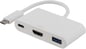 DELTACO USB 3.1 Adapter C ha till HDMI/USB A/USB C Vit