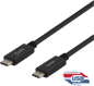 DELTACO USB 3.1-kabel C-C Svart 0,5 m