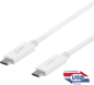 DELTACO USB 3.1-kabel C-C 100W Vit 0,5 m