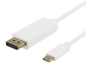 DELTACO DisplayPort - USB-C Vit 1 m
