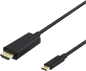 DELTACO USB-C till HDMI-kabel ha-ha Svart 1 m