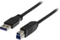 DELTACO USB 3.0 A till B ha-ha Svart 1 m
