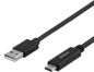 DELTACO USB 2.0 kabel, USB-A - USB-C hane, LSZH, 2m, svart