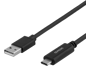 DELTACO USB 2.0 kabel, USB-A - USB-C hane, LSZH, 1m, svart