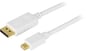 DELTACO DisplayPort 1.2 - Mini DisplayPort Vit 0.5 m