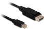 DeLock DisplayPort 1.2 till MiniDisplayPort ha-ha Svart 2 m