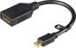 DELTACO Adapter mini DisplayPort ha till DisplayPort ho Svart 0.15m