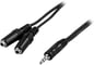 Audio-kabel 3.5mm ha-2x3.5mm ho 1m