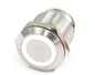 Phobya Vandal switch 19mm Stainless Steel/Vit LED Ring