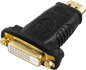 DELTACO Adapter HDMI ha till DVI-D ho Svart
