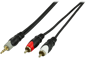 DELTACO Audiokabel 3.5mm ha-2xRCA ha 5m