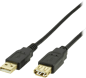 DELTACO USB 2.0 förlängningskabel A ha-ho Svart 1 m