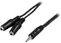 Audio-kabel 3.5mm ha-2x3.5mm ho 1m
