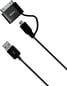 micro USB/iPhone/iPod kabel (MFI) Svart 1m