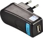USB-Laddare vägguttag för surfplattor m.m. 2.1A Svart