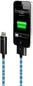 Dexim USB kabel - iPhone/iPad lyser blått 0.7m