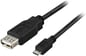 USB kabel A ho till micro B ha OTG Svart 0.2m