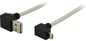 USB 2.0 kabel A-micro B Grå/Svart vinklad 1m