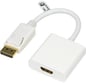 DELTACO Adapter DisplayPort ha till HDMI ho med ljud Vit 0.2m