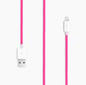 Le Cord Lightningkabel Solid Pink (MFI) Tygsladd 1m