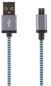 microUSB-kabel Blå Tygsladd 2m