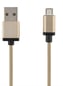 microUSB-kabel Guld Tygsladd 1m