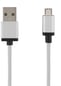 microUSB-kabel Silver Tygsladd 1m