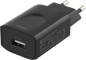 DELTACO Väggladdare USB 2.4A 1 port Svart