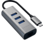 Satechi USB-C-adapter 3 portar + RJ45 Rymdgrå