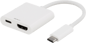 DELTACO Adapter USB-C ha till HDMI ho 60W Vit