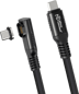 MicroConnect Vinklad USB4 vätskesilikonkabel med magnet, 20Gbps, 240W, 4K, 2m, svart