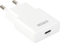 DELTACO Väggladdare 1 x USB-C 30W Slim Vit